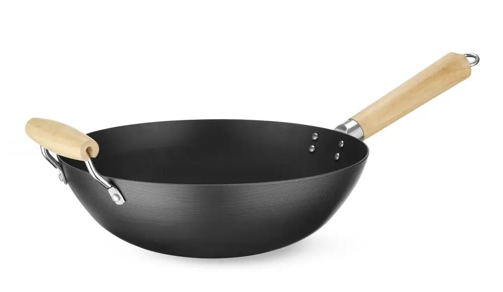 Weekendaanbieding Wok met houten handvat - Ø324x565mm