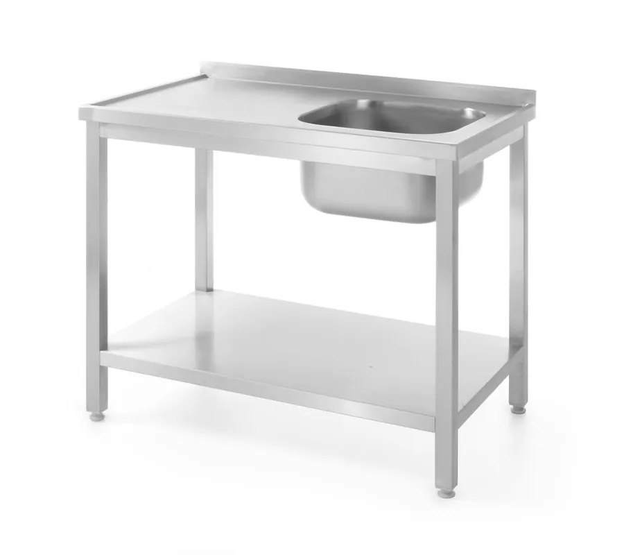 Spoeltafel met plank – geschroefd - diepte 600 mm - Profi Line - Rechterkant - 1000x600x(H)850mm Hoge Kwaliteit