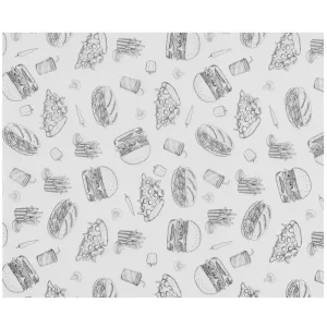 Veilige Betaling Vestbestendig papier - Illustratie fast-food patroon - 500 st. - 200x250mm