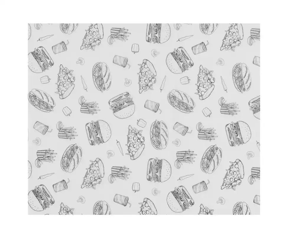 Veilige Betaling Vestbestendig papier - Illustratie fast-food patroon - 500 st. - 200x250mm