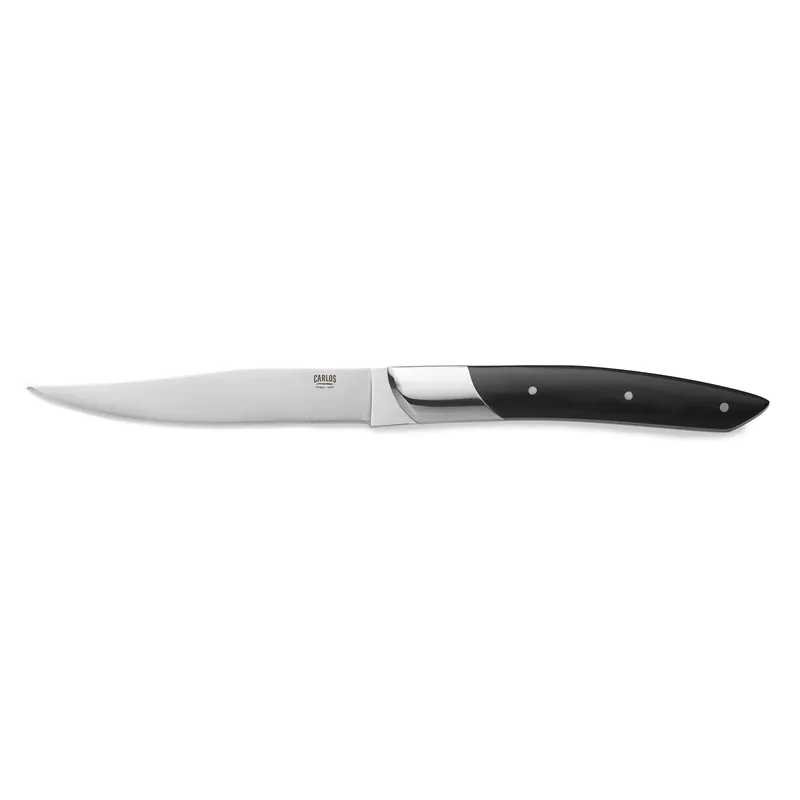 Voordeelprijs Steakmes set CARLOS met zwart sandelhouten heft - set van 6 stuks - lemmetstaal 420 - hout