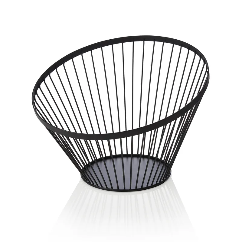 Gratis Retour Buffetmand - Ø 30 cm - hoogte 20,5 cm - zwart - gepoedercoat - metaal