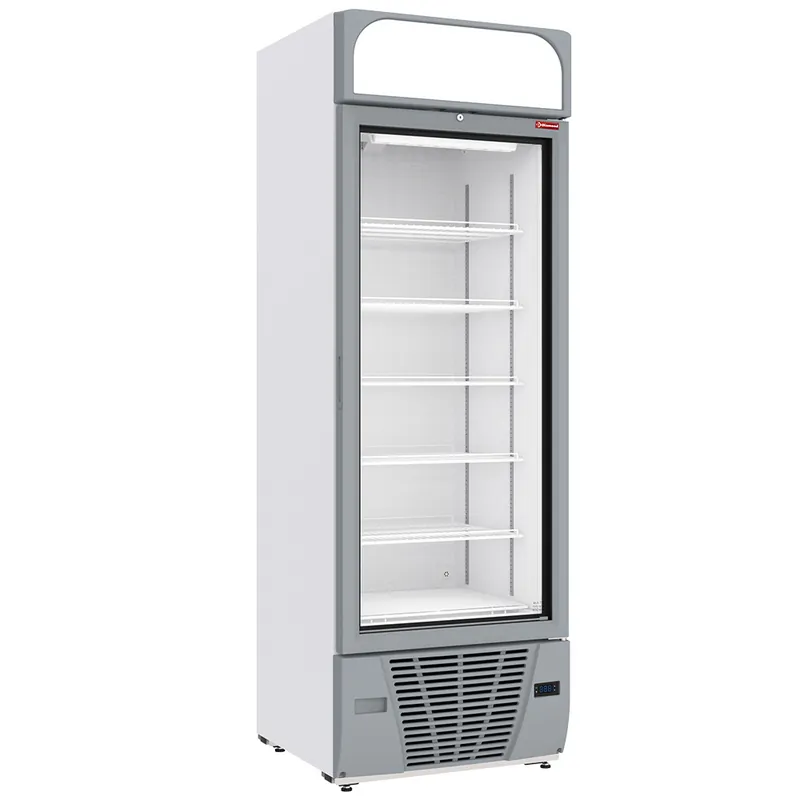 Beperkte Voorraad Negatieve gekoelde vitrine 496 liter - 6 niveaus met lichtbak - WIT