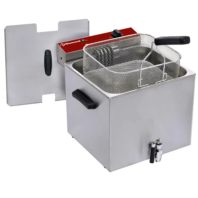 Elektrische friteuse tafelmodel 12 liter + aftapkraan Hoge Kwaliteit