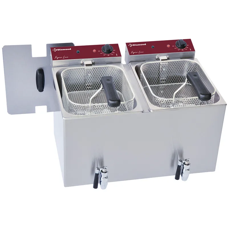 Elektrische friteuse tafelmodel 2x 8 liter + aftapkraan Superprijs