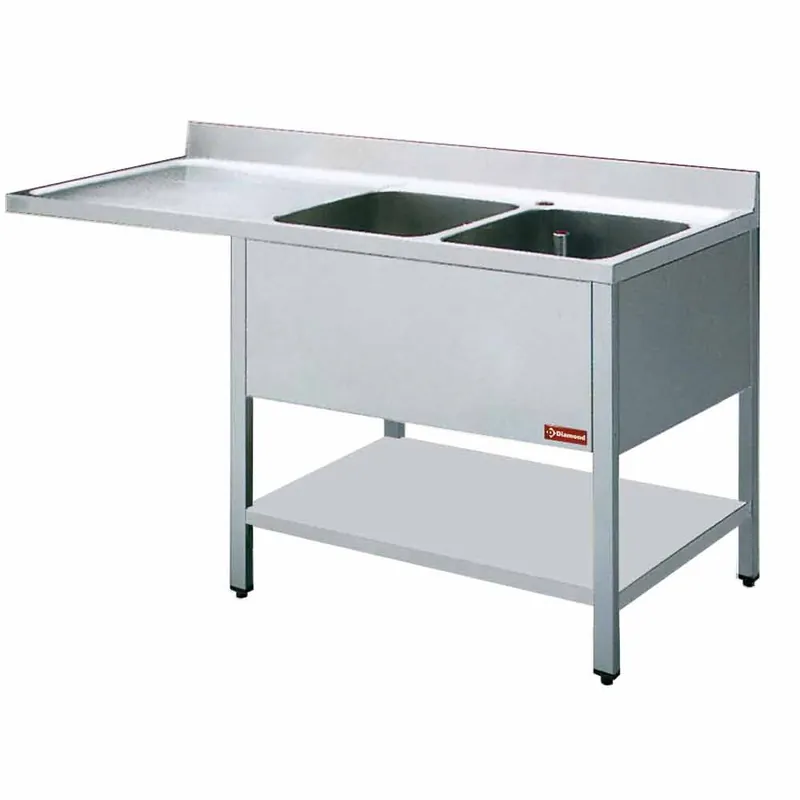 Exclusieve Aanbieding Spoeltafel met 2 kuipen en 1 druipvlak