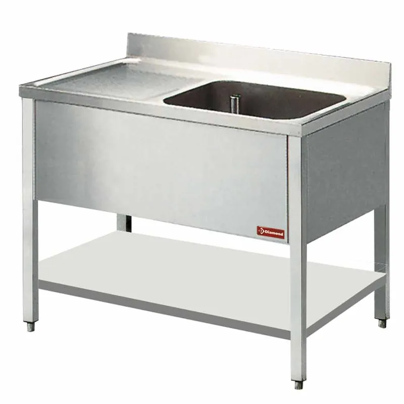 Spoeltafel met 1 kuip, links druipvlak Bestseller