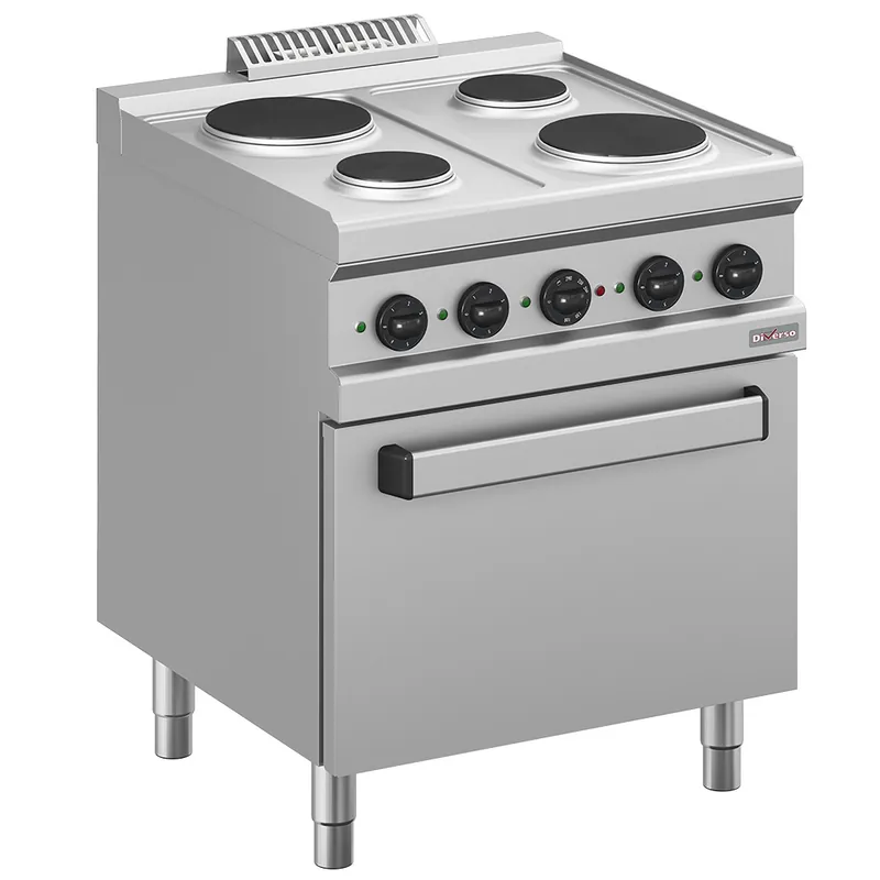 Actieprijs Elektrisch fornuis 4 platen, op elektrische oven GN 2/1