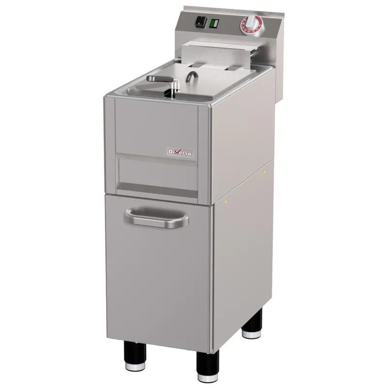 Hete Deal Elektrische friteuse 13 liter op meubel, met afvoer