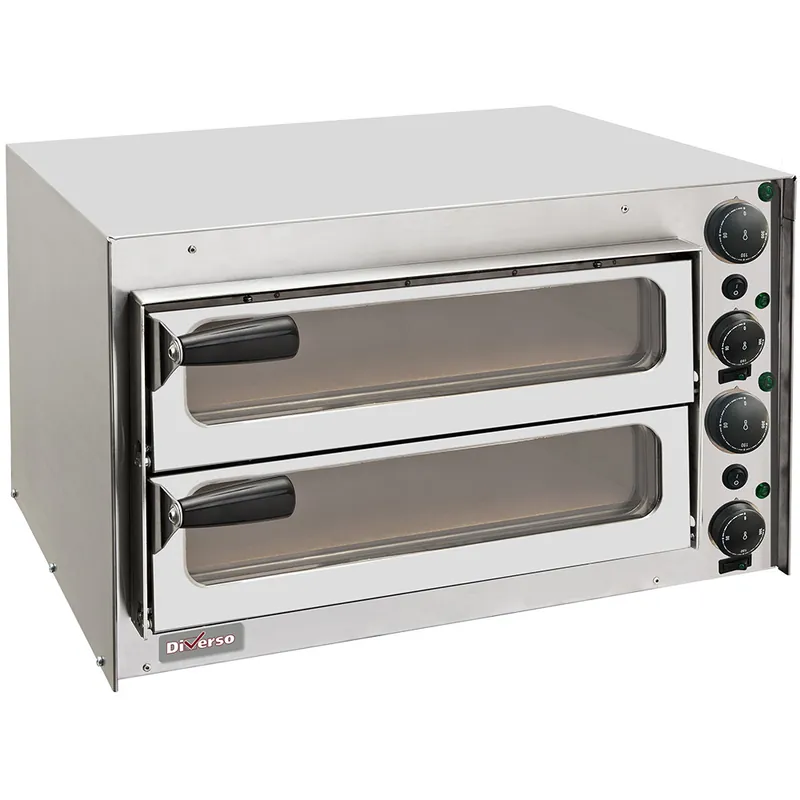 Finale Uitverkoop Pizza oven 350 mm, met glazen deurtje, met dubbele kamer