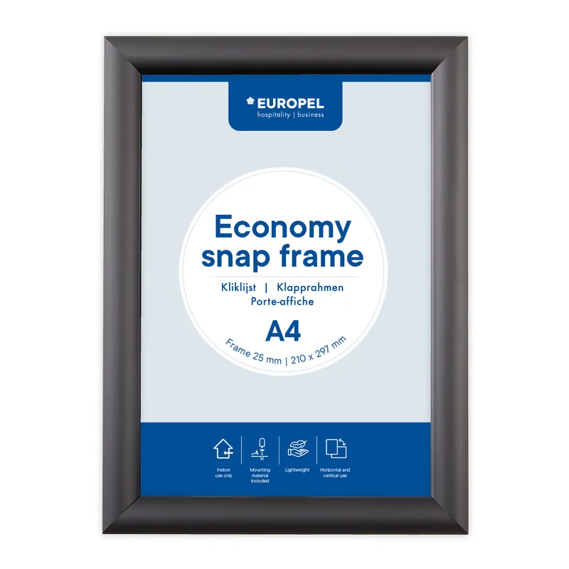 Premium Kliklijst Europel Economy A4 Zwart