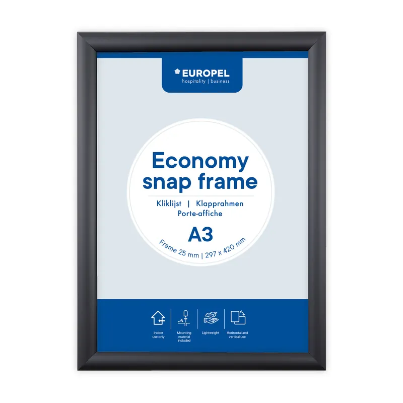 Kliklijst Europel Economy A3 Zwart Hoge Kwaliteit
