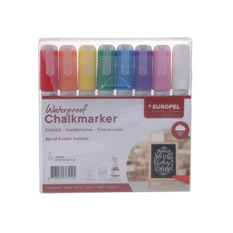 Hete Deal Krijtstift Europel watervast 6mm assorti etui 8 stuks