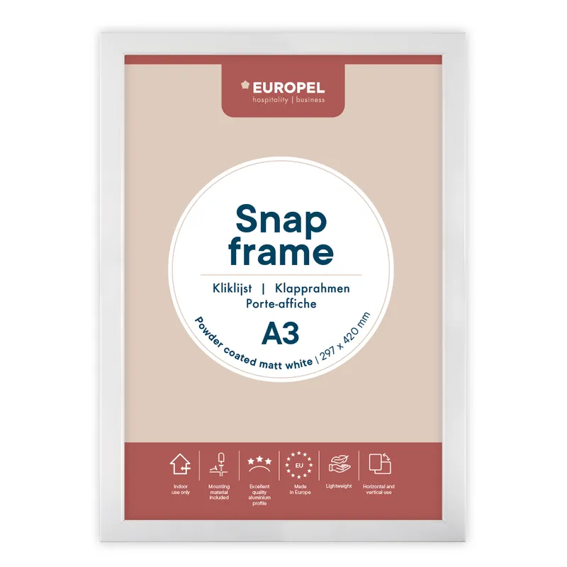 Korting Kliklijst Europel Premium+ A3 25mm Mat Wit