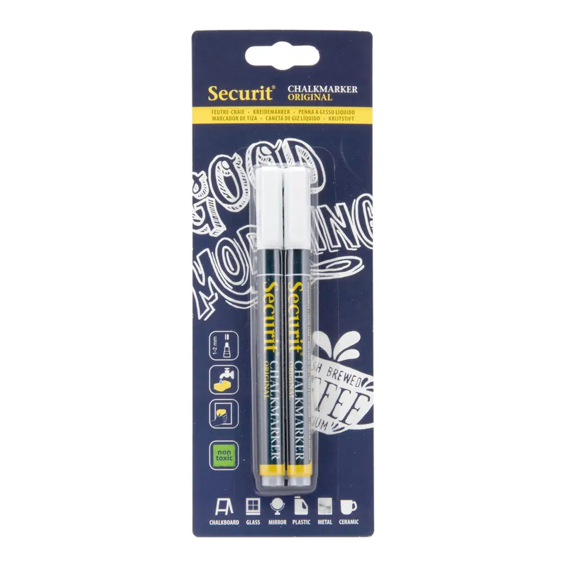 Originele Krijtstift Set Van Twee In Wit 1-2 mm Flitsaanbieding
