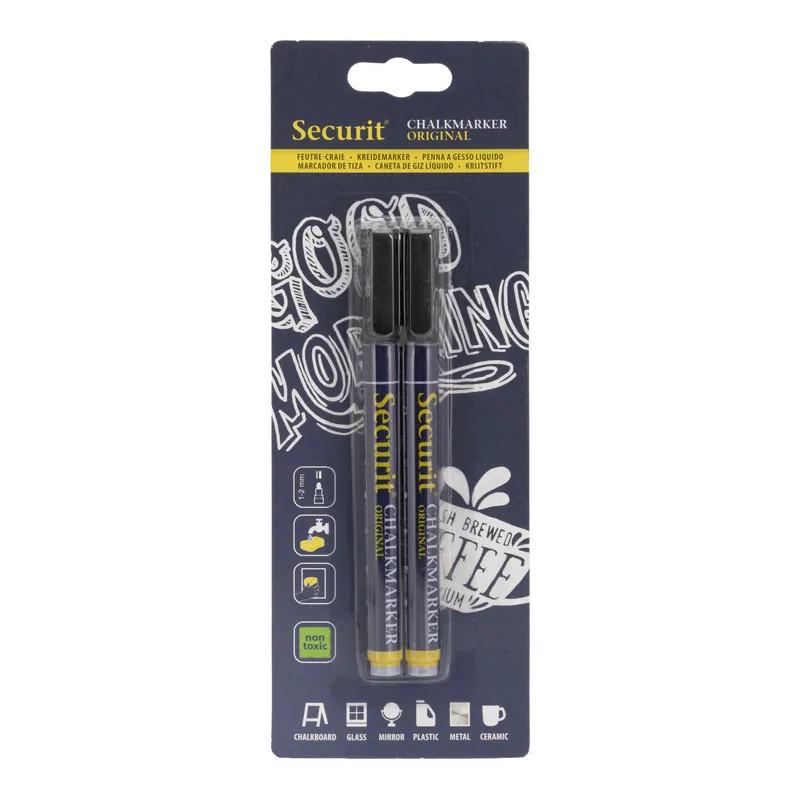 Originele Krijtstift Set Van Twee In Zwart 1-2 mm Weekendaanbieding