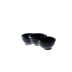 Direct Verzonden Schaal 3-vaks Melamine 13.5 x 6.5 cm Zwart Melamine