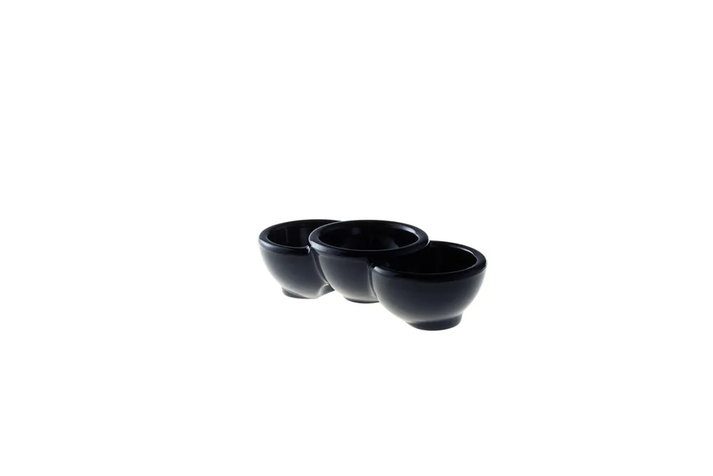 Direct Verzonden Schaal 3-vaks Melamine 13.5 x 6.5 cm Zwart Melamine