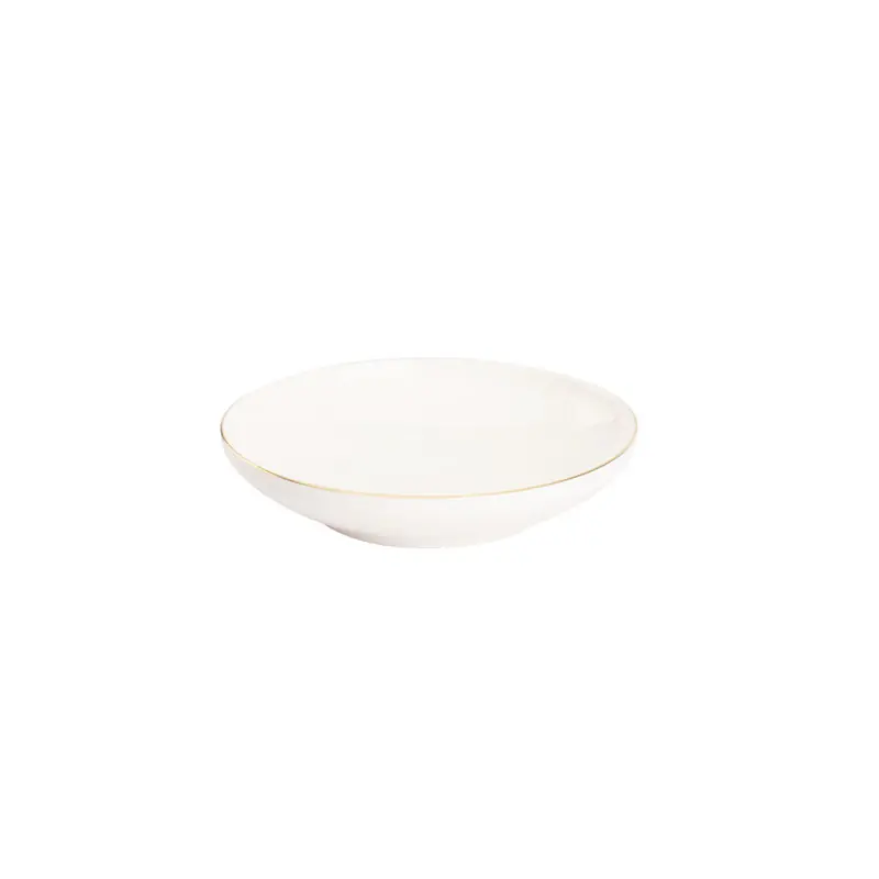 Express Levering Bord diep Ligne D'or 19 cm Wit Goud Porselein