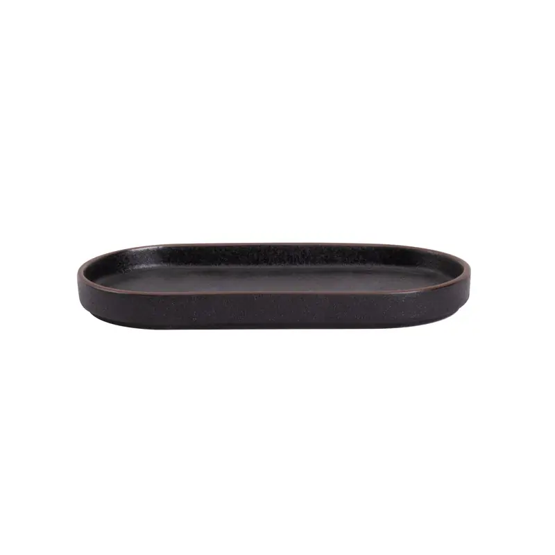 Bord Ovaal Cafe Noir 22 x 11 cm Zwart Porselein Snelle Levering
