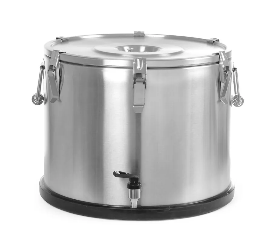 Geïsoleerde draagbare container – met kraan - 50L - Zilver - Ø480x(H)380mm Actieprijs