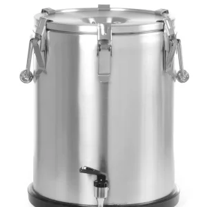 Geïsoleerde draagbare container – met kraan - 25L - Zilver - Ø330x(H)430mm Snelle Levering