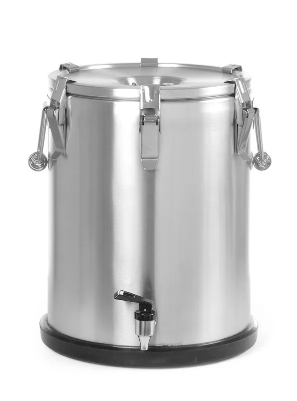 Geïsoleerde draagbare container – met kraan - 25L - Zilver - Ø330x(H)430mm Snelle Levering