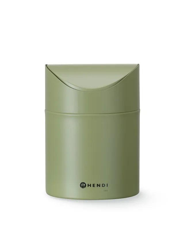 Korting Tafelformaat prullenbak met schommeldeksel - 1,2L - Groen - Ø120x(H)165mm