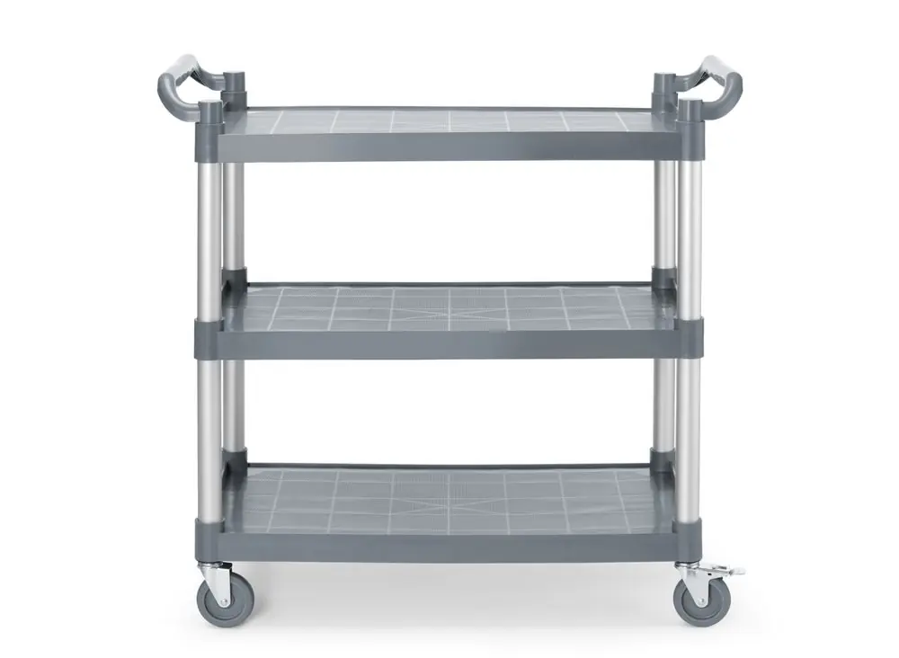 Hete Deal Serveerwagen polypropyleen met 3 bladen - groot - AmerBox - 1010x500x(H)960mm