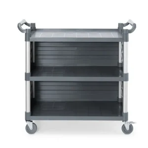 Hete Deal Serveerwagen polypropyleen met 3 bladen - groot - AmerBox - Inclusief zijpanelen - 1010x500x(H)960mm