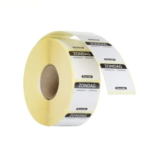 Voedselveiligheidsstickers - multifunctioneel - eenvoudig verwijderbaar - Zondag - Zwart - 1000 st. - 25x25mm NL,FR.DE Populair