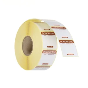 Voedselveiligheidsstickers - multifunctioneel - eenvoudig verwijderbaar - Donderdag - Bruin - 1000 st. - 25x25mm NL,FR,DE Finale Uitverkoop