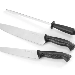 Weekendaanbieding Messenset en slijpsteen - Zwart - (L)380mm