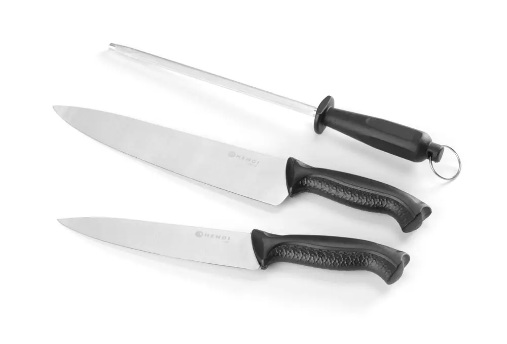 Weekendaanbieding Messenset en slijpsteen - Zwart - (L)380mm