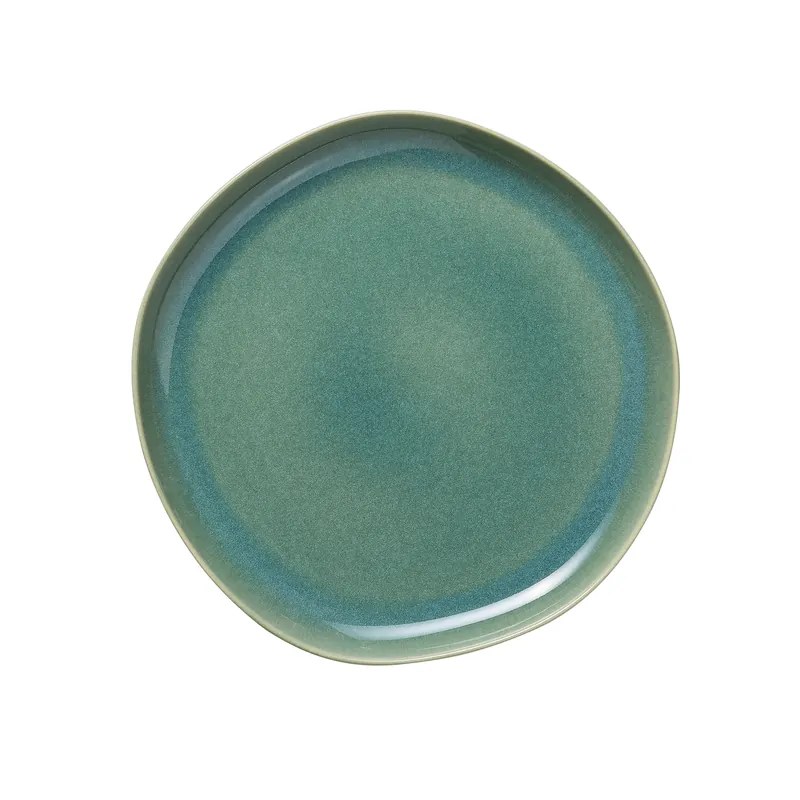 Borden-set ROCKZZERO, plat, Ø 28 cm, myrtelgroen, Set van 6 stuks, Steengoed Tijdelijk Beschikbaar