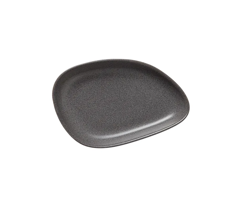 Snackbordenset ROCKZZERO, 14,5 x 9,5 cm, steengrijs, Set van 6 stuks, steengoed Express Levering