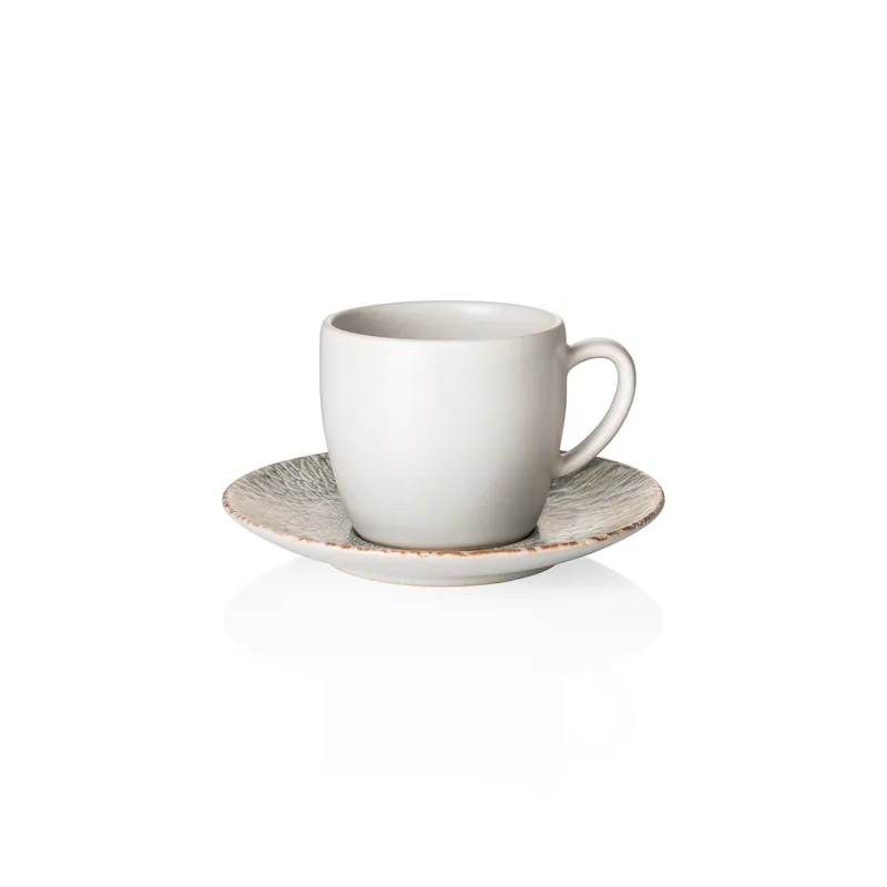 Weekendaanbieding Kop- en schotelset ROCKZZERO, 220 ml, iris, Set van 6 stuks, steengoed