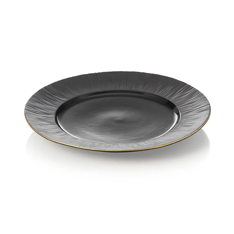 Voordeelprijs Bordenset MAYA KURO, plat, Ø 27 cm, zwart, Set van 2 stuks, porselein