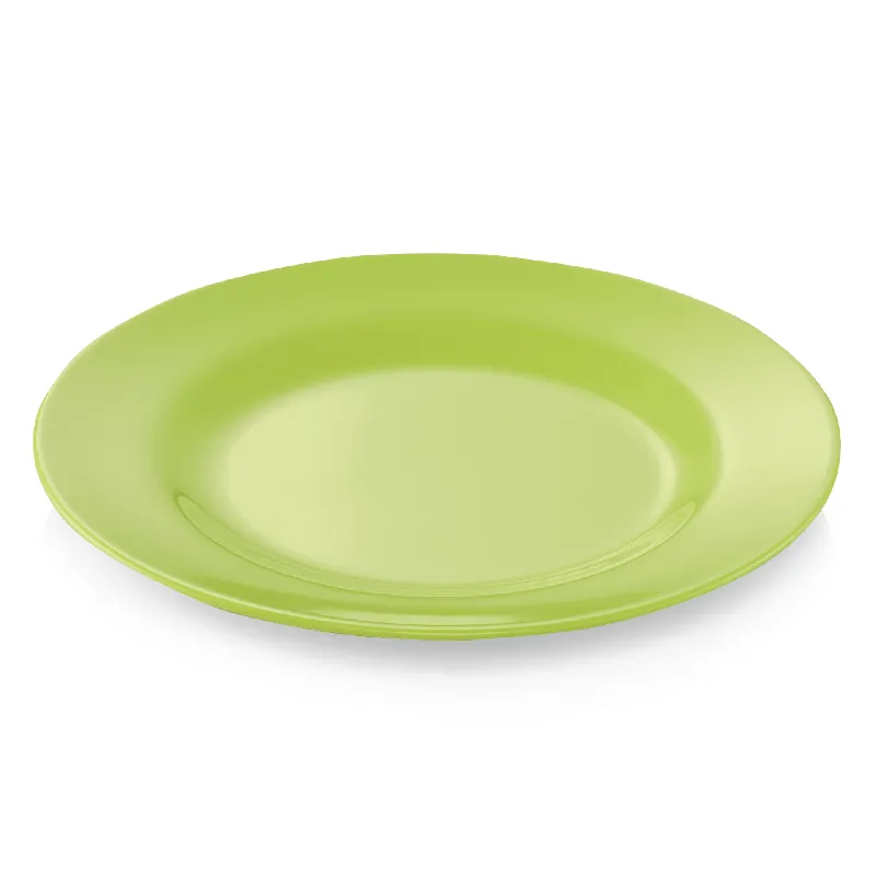 Bordenset, plat, diameter 20 cm, groen, set van 12 stuks, melamine Gratis Retour
