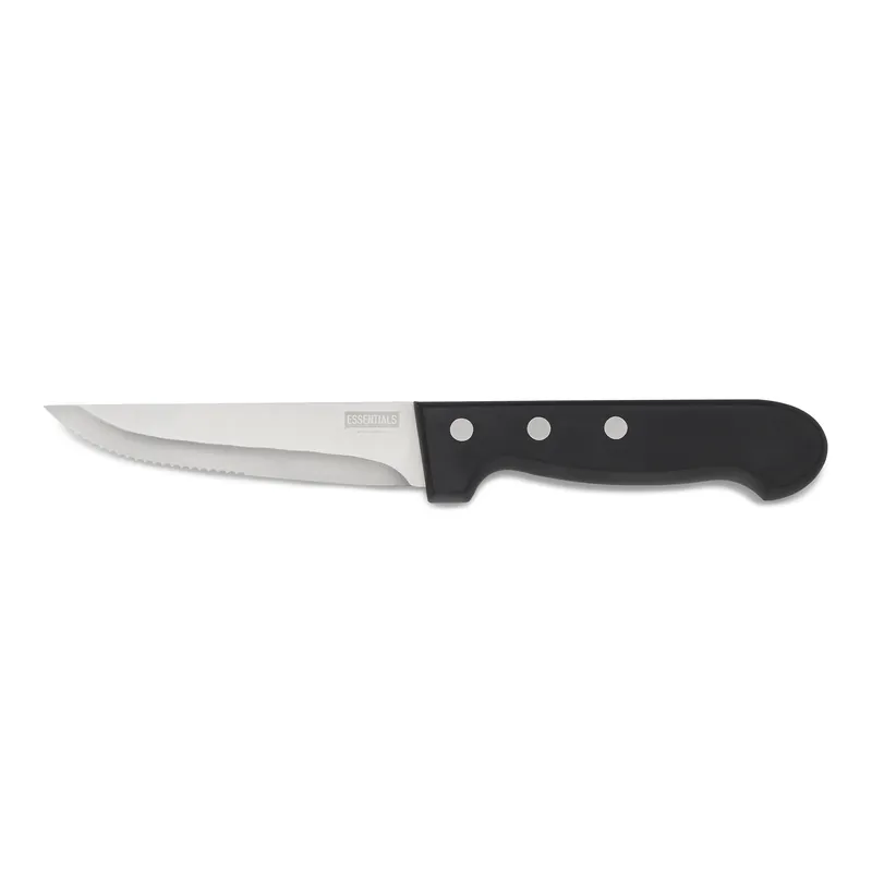 Veilige Betaling Steakmes-set, met ABS kunststofgreep, 25 cm, set van 6 stuks, ABS kunststof, chroomstaal 13/0