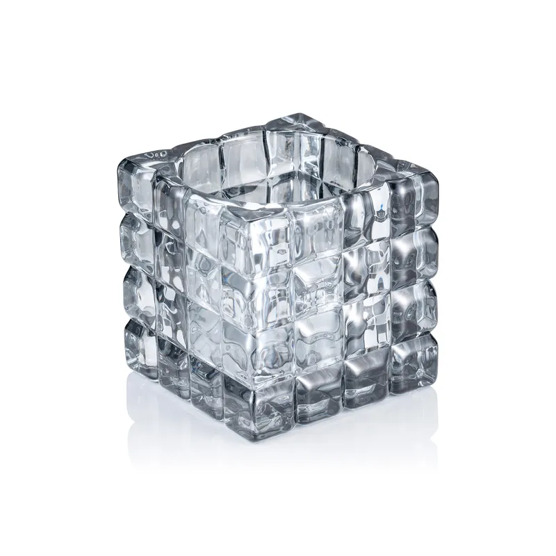 Kubus rookgrijs YUYU, 9 x 9 x 9 cm, glas Laatste Versie