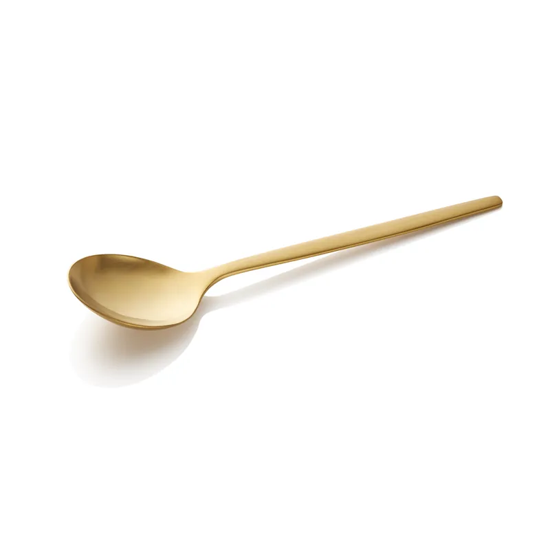 Soeplepelset ALEX GOLD, met goudkleurige, matte PVD-coating, 18 cm, set van 12 stuks, roestvrij staal 18/10 Betrouwbaar