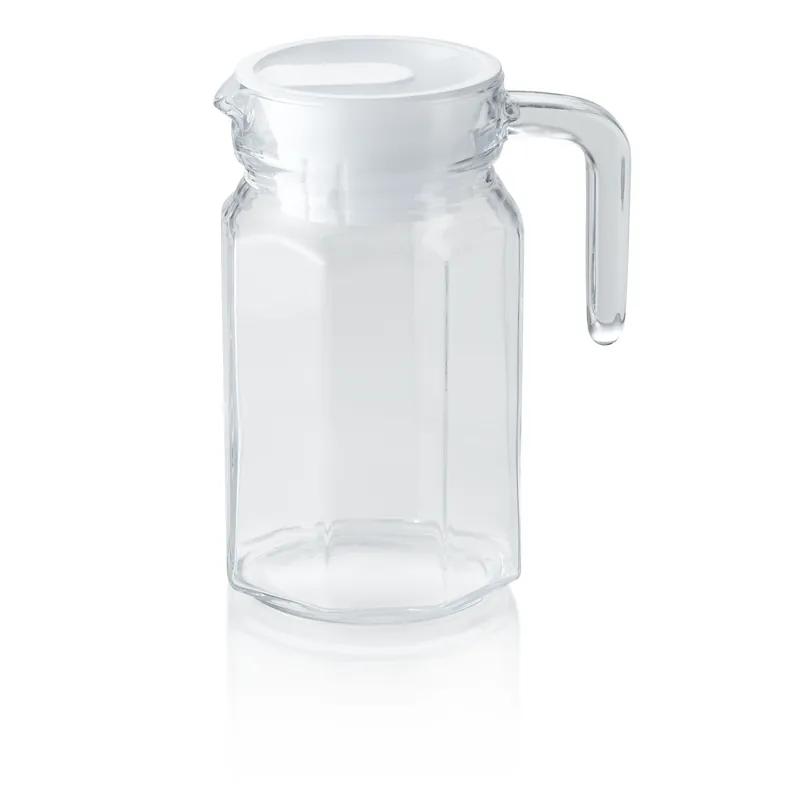 Betaalbaar Kruik met kunststofdeksel, 0,5 liter, Ø 7,5 cm, kunststof, glas