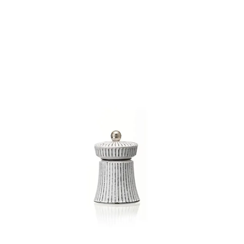 Pepermolen met koolstofstaal maalwerk IRON CRUSH, hoogte 9,5 cm, wit, gietijzer Populair