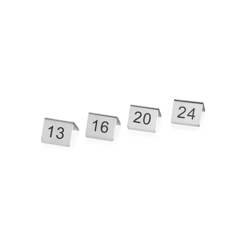 Finale Uitverkoop tafelnummerplaat Set 13-24, 5 x 5 x 5,5 cm, 12-delig, chroom-nikkelstaal