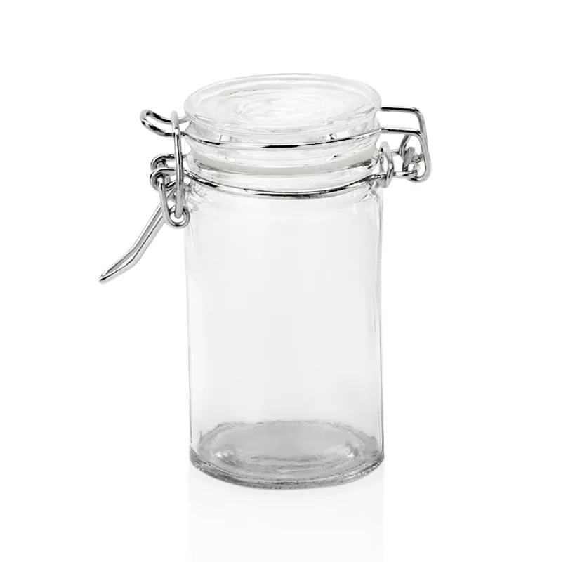 Weckglas-set, 75 ml, Ø 4,5 cm, Set van 6 stuks, glas, roestvrij staal Veilige Betaling