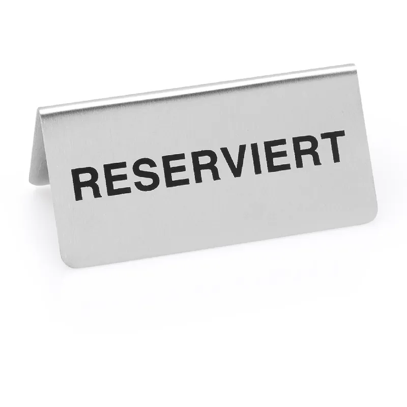 Direct Verzonden Informatiebord "Gereserveerd" set, 10 x 5 x 5 cm, set van 12 stuks, roestvrij staal
