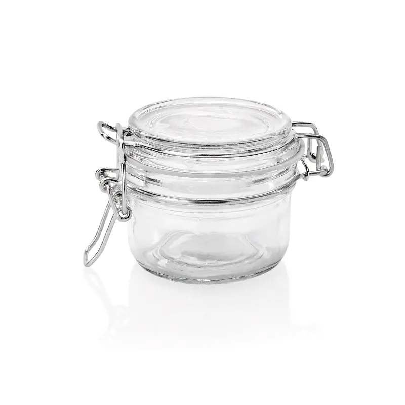 Weckpotten-set, 0,15 liter, Ø 8 cm, Hoogte 7 cm, Set van 3 stuks, Glas, Roestvrij staal Lage Kosten