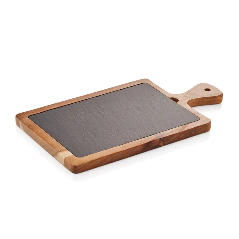 Voordeelprijs Serveerplank SLATE & SERVE, 34 x 18 x 1,5 cm, akaziehout, leisteen