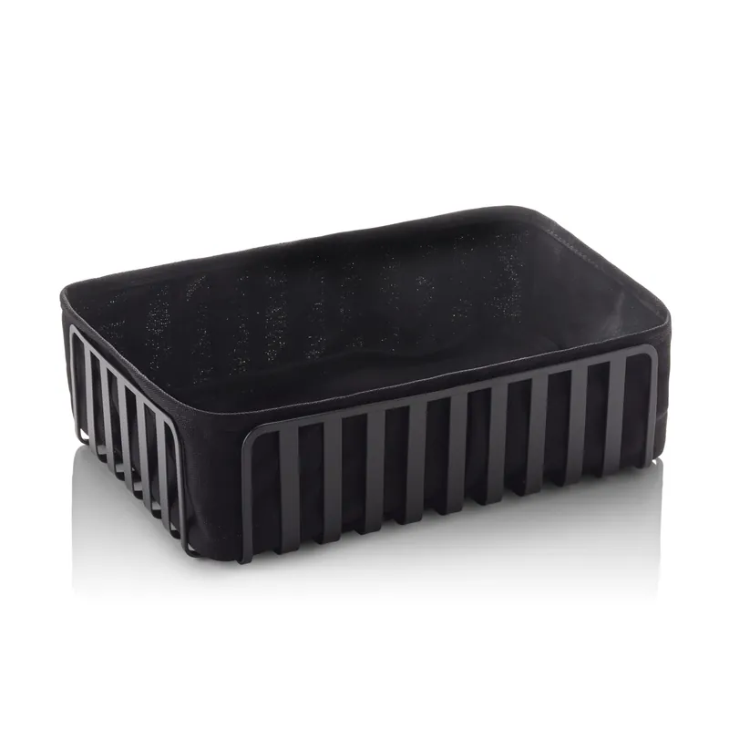 Korf, 28,5 x 18,5 x 8 cm, zwart gepoedercoat, metaal, katoen Lage Kosten